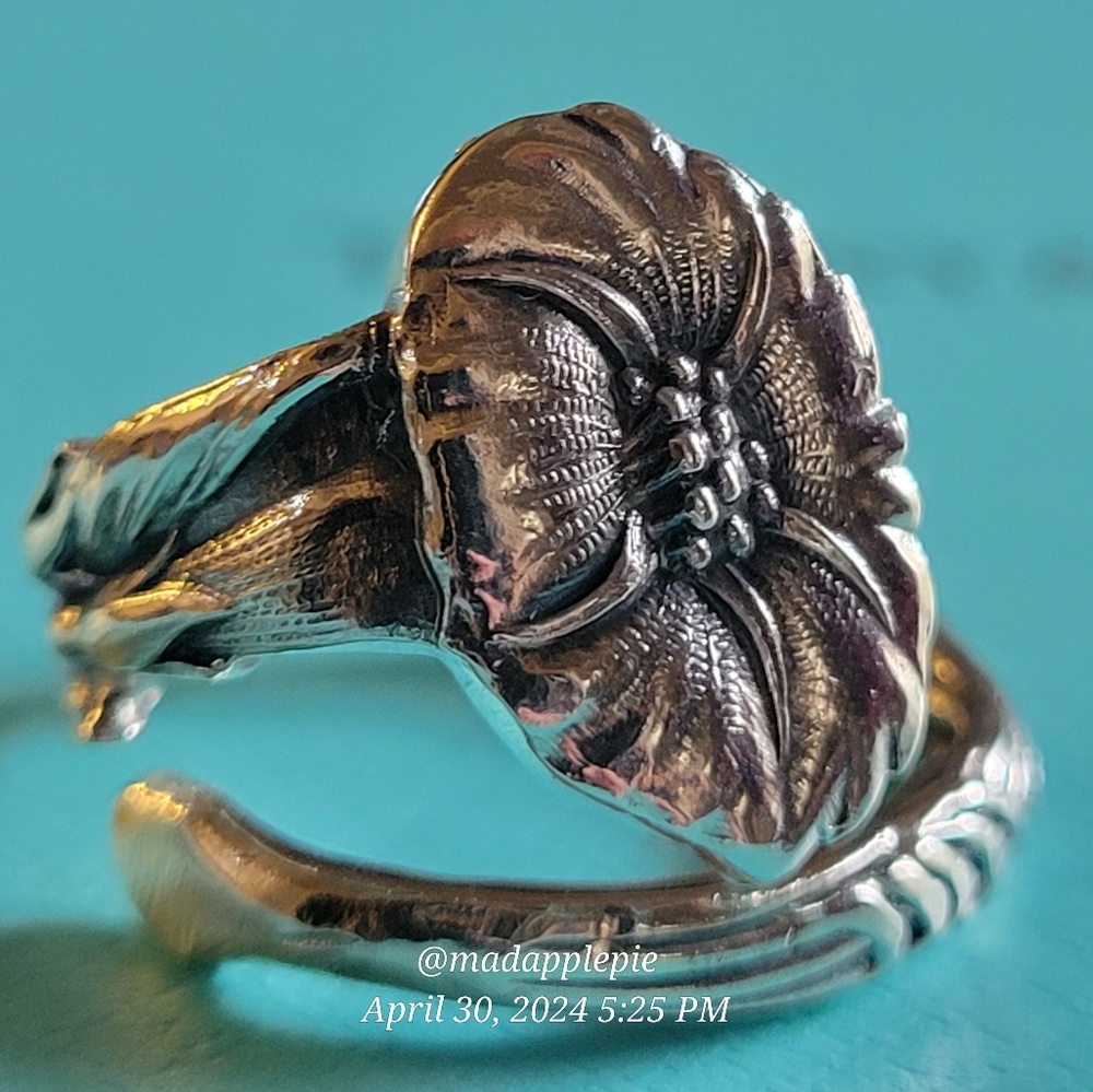 1885 Tiffany & Co. Morning Glory Spoon Ring in Sterling Silver Luxury #36